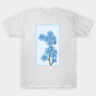 Vintage doodle illustration of Myosotis Alpestris or Forget-Me-Not flower T-Shirt